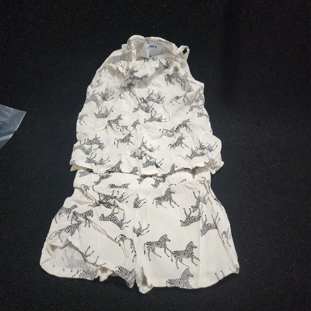Old Navy Kids 3T Zebra Print‎ Tank Top Shorts Pajama Set Sleepwear